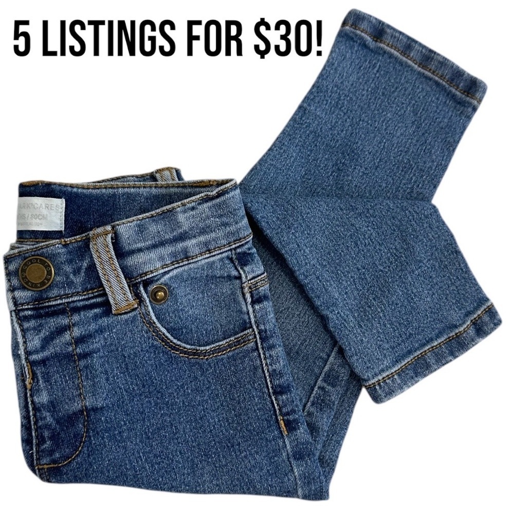 Y2K Primark Baby Girl Blue Denim Jeans Like New Size 9-12 Months